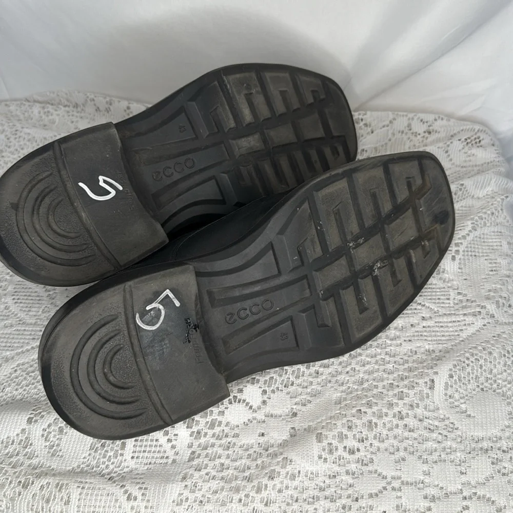 Ecco Helsinki 2 leather bike toe black derby dress shoes sz 9